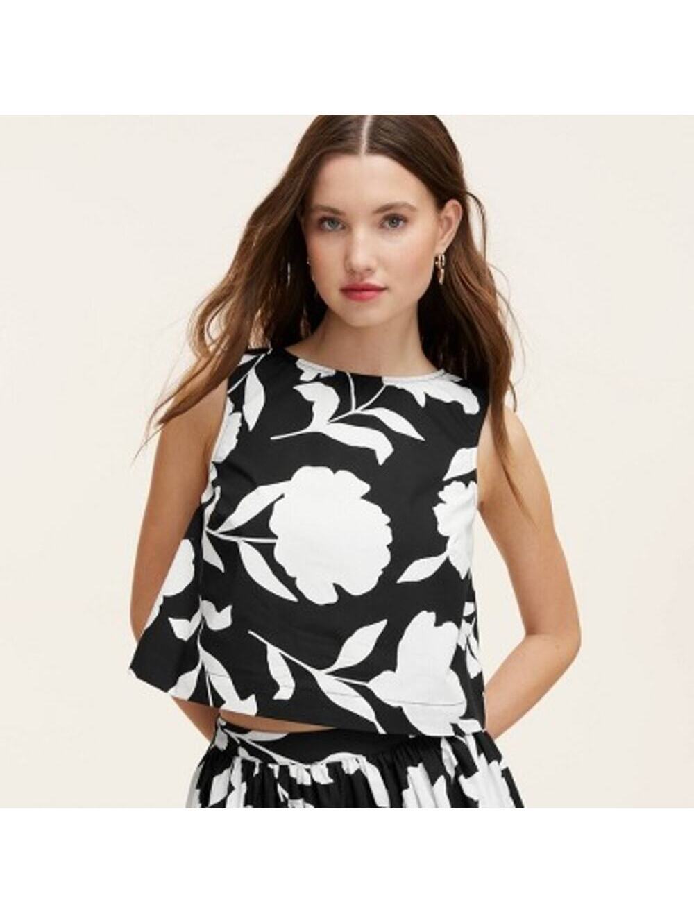 Kate Spade x Target NWT Classic Rose Shell Tank Top Black Cream XS